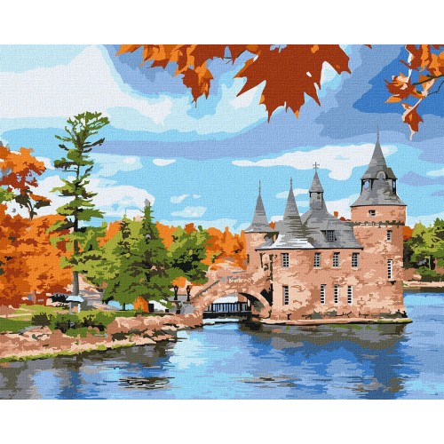 Картина за номерами "Замок на озері" 40*50см, термопакет, ТМ Ідейка