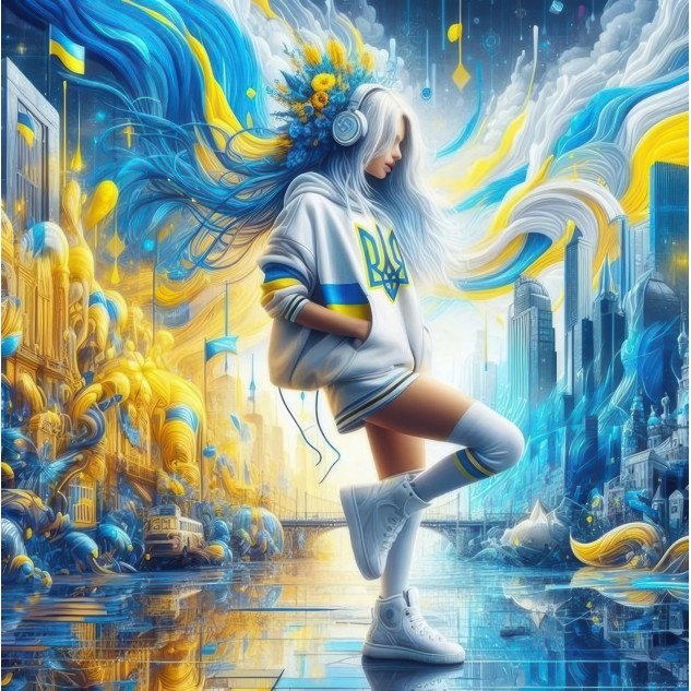 Алмазна мозаїка "Сучасна Україна", 20*20см, на рамці, в кор. 21*21*2,5см, ТМ Dreamtoys