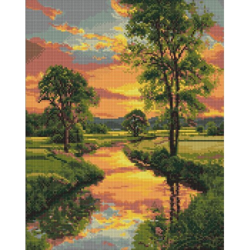 Алмазна мозаїка "Річка за містом" 40*50см, термопакет, ТМ Ідейка
