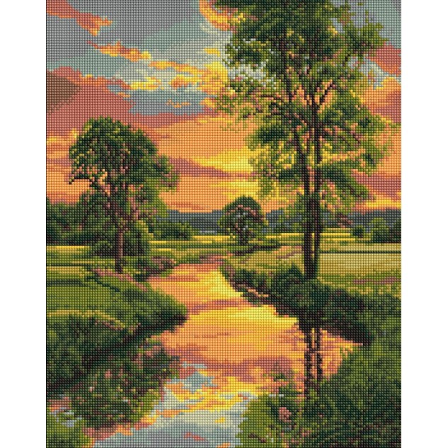 Алмазна мозаїка "Річка за містом" 40*50см, термопакет, ТМ Ідейка