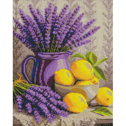 Алмазна мозаїка "Лаванда та лимони" 40*50см, термопакет, ТМ Ідейка