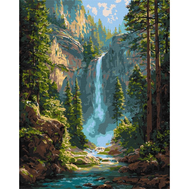 Картина за номерами "Величний водоспад" 40*50см, термопакет, ТМ Ідейка