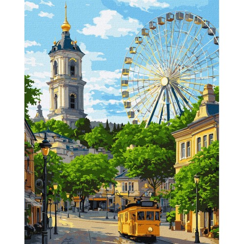Картина за номерами "Колесо і дзвіниця" 40*50см, термопакет, ТМ Ідейка