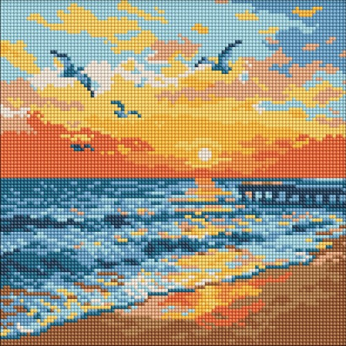 Алмазна мозаїка "На узбережжі моря" 30*30см, термопакет, ТМ Ідейка