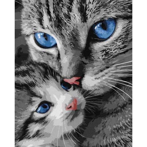Картина за номерами "Муркотлива мама" 40*50см, термопакет, ТМ Ідейка
