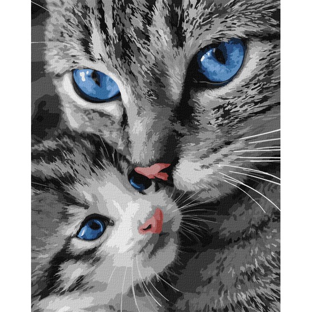 Картина за номерами "Муркотлива мама" 40*50см, термопакет, ТМ Ідейка